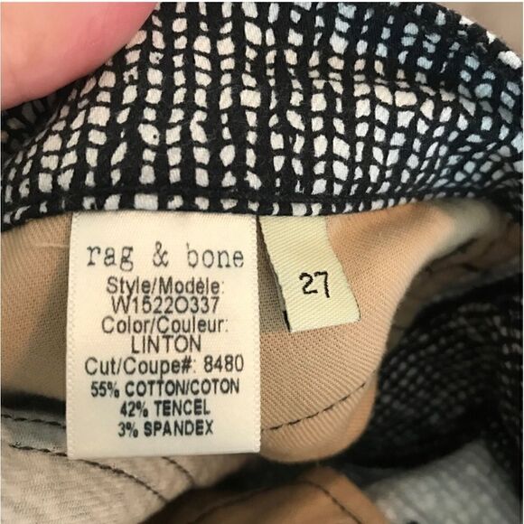EUC Rag & Bone Linton zip tweed skinny jeans in size 27 black white - Picture 9 of 9